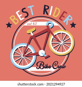 Bicycle, best rider, boys sports graphic tees vector design and other uses