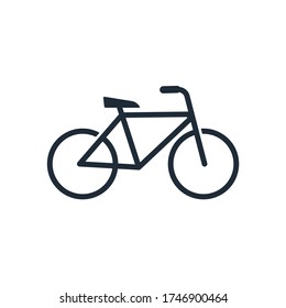 Bicycle. Bike. Black vector linear icon isolated on white background.