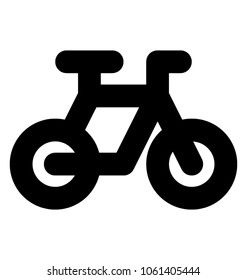 
Bicycle bike bold line vector icon
