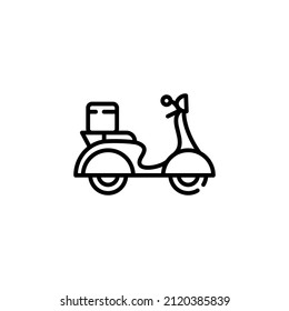 Bicycle or bike of courier, food delivery services isolated flat icon. Vector shipping services and fast online order