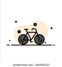 Bicycle, Bike, Cycle, Spring  Business Flat Line Filled Icon Vector Banner Template