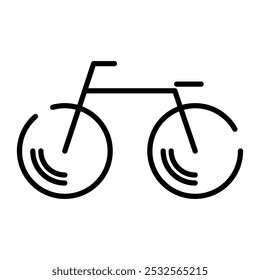 Bicicleta, ícone de bicicleta. Sinal de linha preta, traçado editável. Símbolo de eco-friendly, transporte urbano, veículo da cidade, atividade saudável, viagens. Ilustração vetorial. Conceito de ecologia para web design, impressão, logotipo