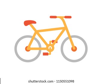 Bicycle bike icon closeup isolated icon vector. Healthy lifestyle, training using devices with wheels. Cardio exercises and improvement of health