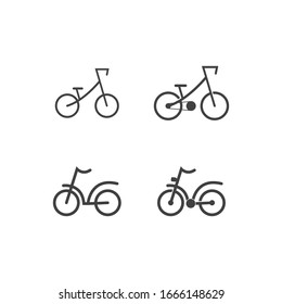 Bicycle. Bike icon vector. Cycling concept. Sign for bicycle path Isolated on white background.