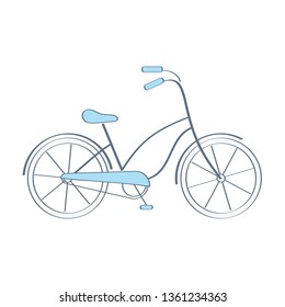 Bicycle. Bike icon vector in flat outline design style on white background.
