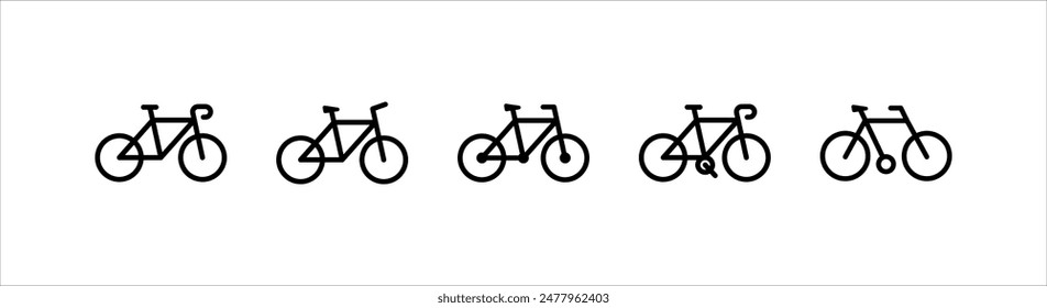 Bicicleta, Vector de icono de bicicleta en estilo plano, icono de bicicleta sobre fondo blanco, eps 10.