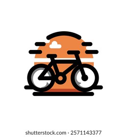 bicycle bike icon vector. thin line sign. isolated contour symbol illustration