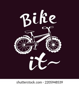 Bicycle bike lettering and sketch. Vector illustration.