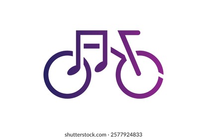 Bicycle, Bike Logo or cycle music  minimalist icon vector design