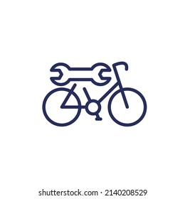 icono de la línea de servicio de reparación de bicicletas