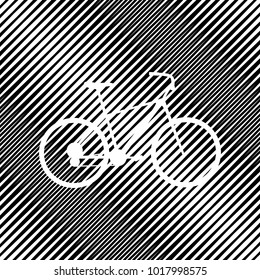 Bicycle, Bike sign. Vector. Icon. Hole in moire background.