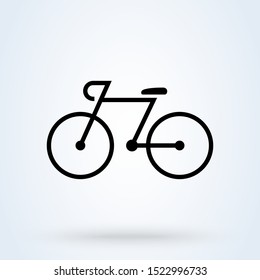 bicycle, bike Simple vector modern icon design illustration.