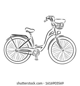 Bicycle Bike Sketch, Vector Illustration 