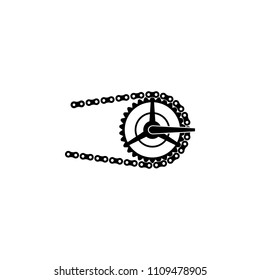 Bicycle bike sprocket wheel with chain isolated icon on white backround.
