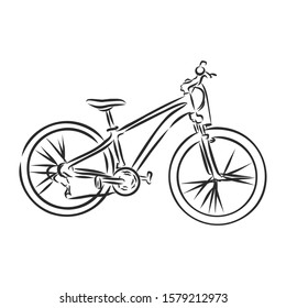 bicycle bike. vector illustration. sketching.