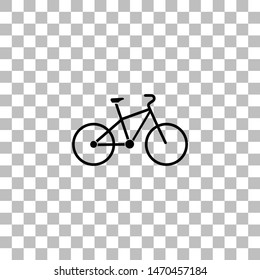 Bicycle. Black flat icon on a transparent background. Pictogram for your project