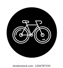 Bicycle black icon, vector sign on isolated background. Bicycle concept symbol, illustration 