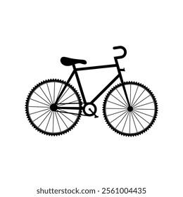 bicycle black silhouette and editable icon.