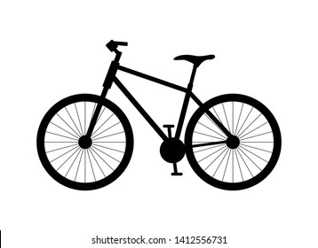 Bicycle black silhouette icon vector isolated on a white background. Bicycle silhouette graphic design element