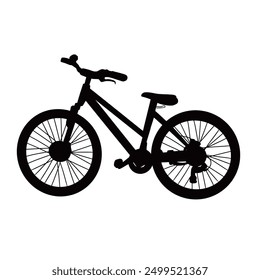 Bicycle black silhouette on white background, vector illustration