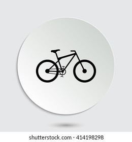 bicycle - black vector  icon with shadow