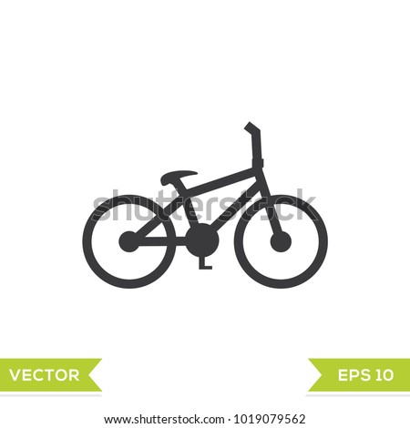 bicycle black web icon flat on white background vector template illustration 