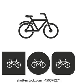 Bicycle - black and white icons. Vector illustration.