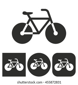 Bicycle - black and white icons. Vector illustration.