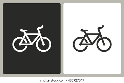 Bicycle - black and white icons. Vector illustration.