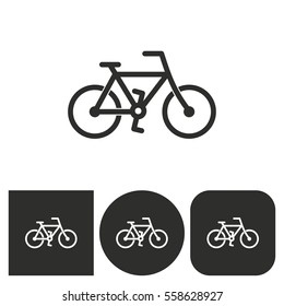 Bicycle - black and white icons. Vector illustration.