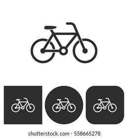 Bicycle - black and white icons. Vector illustration.