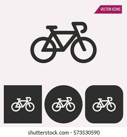 Bicycle - black and white icons. Vector illustration.