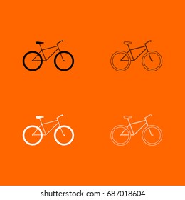 Bicycle black and white set  icon .