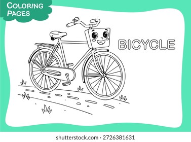 Eine schwarz-weiße Vektordesign-Illustration für Fahrräder zum Färben von Seiten