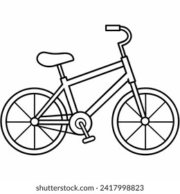 ilustración vectorial en blanco y negro de bicicleta para libro de coloración	