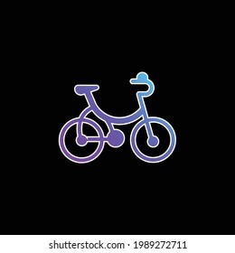 Icono del vector de gradiente azul de la bicicleta