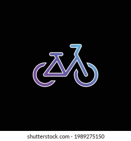 Bicycle blue gradient vector icon