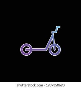 Icono del vector de gradiente azul de la bicicleta