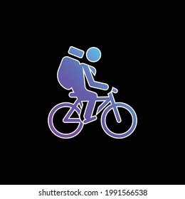 Icono del vector de gradiente azul de la bicicleta