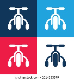 Bicycle blue and red four color minimal icon set