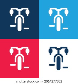 Bicycle blue and red four color minimal icon set
