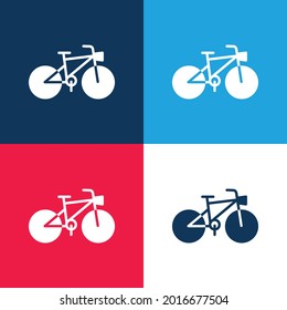 Bicycle blue and red four color minimal icon set