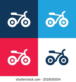 Conjunto mínimo de iconos azul y rojo de cuatro colores