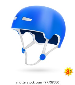 Bicycle blue sport helmet.