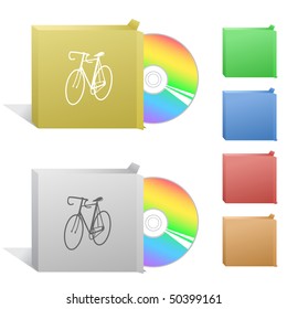Bicicleta. Caja con disco compacto.