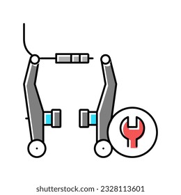 bicycle brake pads cleaning and adjustment color icon vector. bicycle brake pads cleaning and adjustment sign. isolated symbol illustration