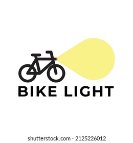 bicycle with bright lights logo vector