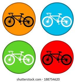 Bicycle buttons set on white background - vector illustration.