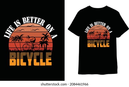 bicycle calligraphy vectore t-shirt design