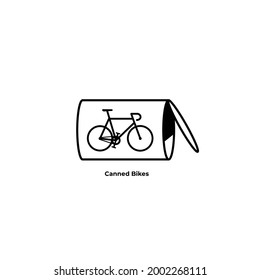 Bicycle in the can creative ideas logo icon sign symbol design concept. Vector ilustration